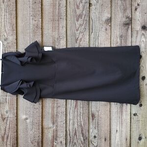 MARINA flounce sleeveless Cocktail Dress 12 NWT Black